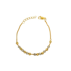 Half-Paved Duotone Peppercorn Bracelet
